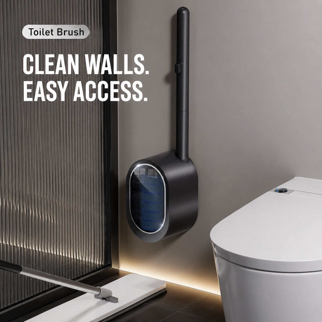 🔥 Disposable Toilet Brush Kit (No-Touch, with Refill Heads & Holder)