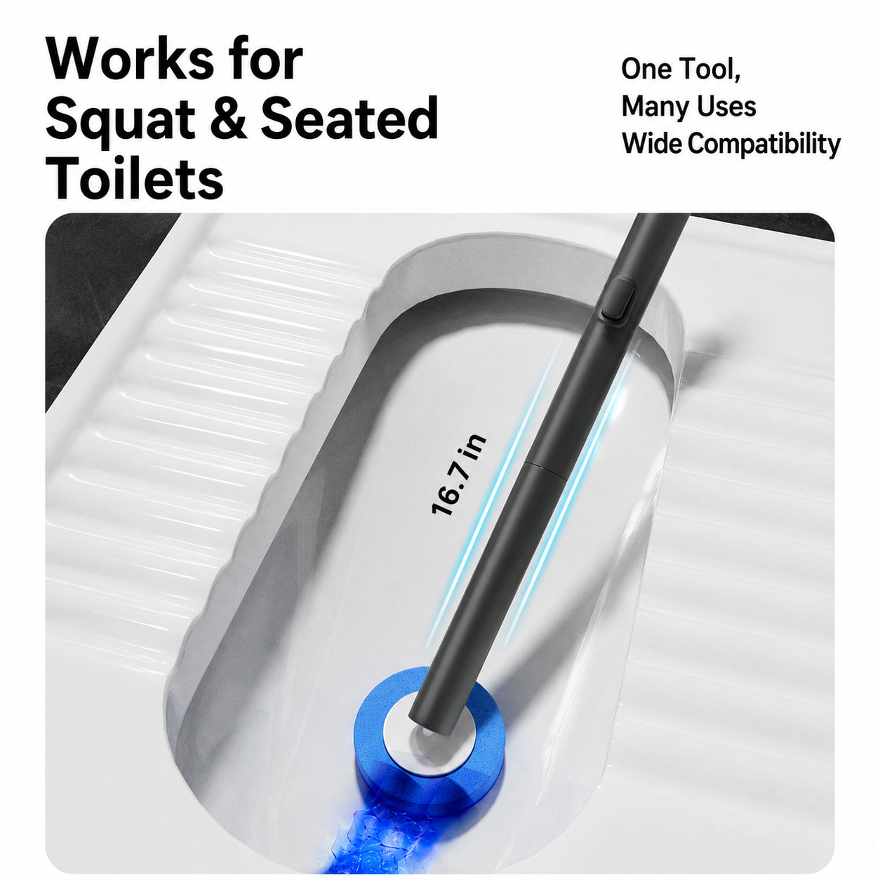 🔥 Disposable Toilet Brush Kit (No-Touch, with Refill Heads & Holder)