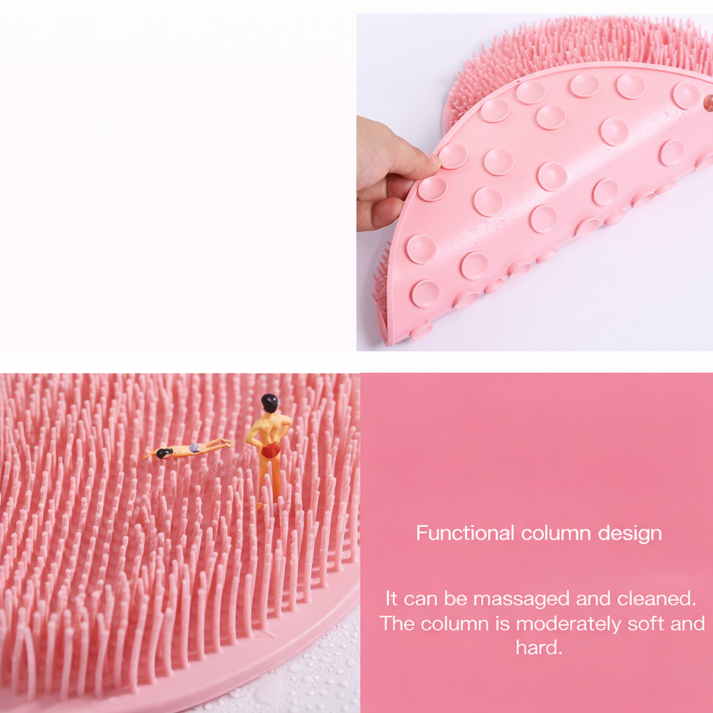 🛁 Shower Foot & Back Scrubber, Massage Pad