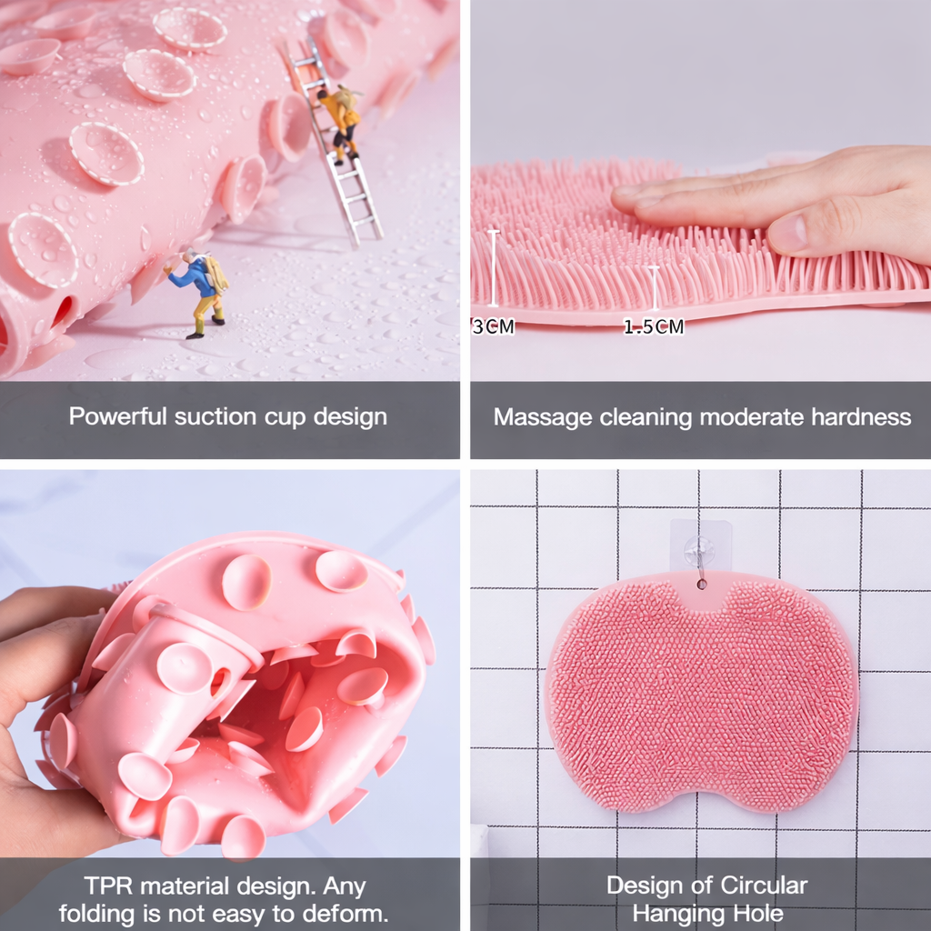 🛁 Shower Foot & Back Scrubber, Massage Pad