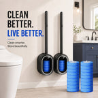 🔥 Disposable Toilet Brush Kit (No-Touch, with Refill Heads & Holder)