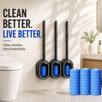 🔥 Disposable Toilet Brush Kit (No-Touch, with Refill Heads & Holder)