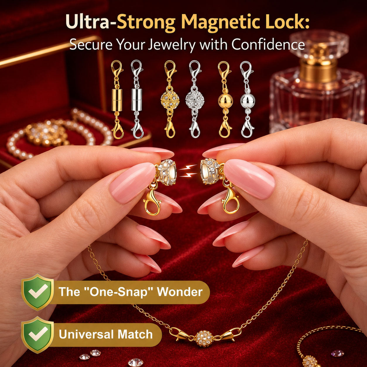 ✅ ✅ Secure Your Necklace in Seconds-Magnetic Necklace Clasps and Closures