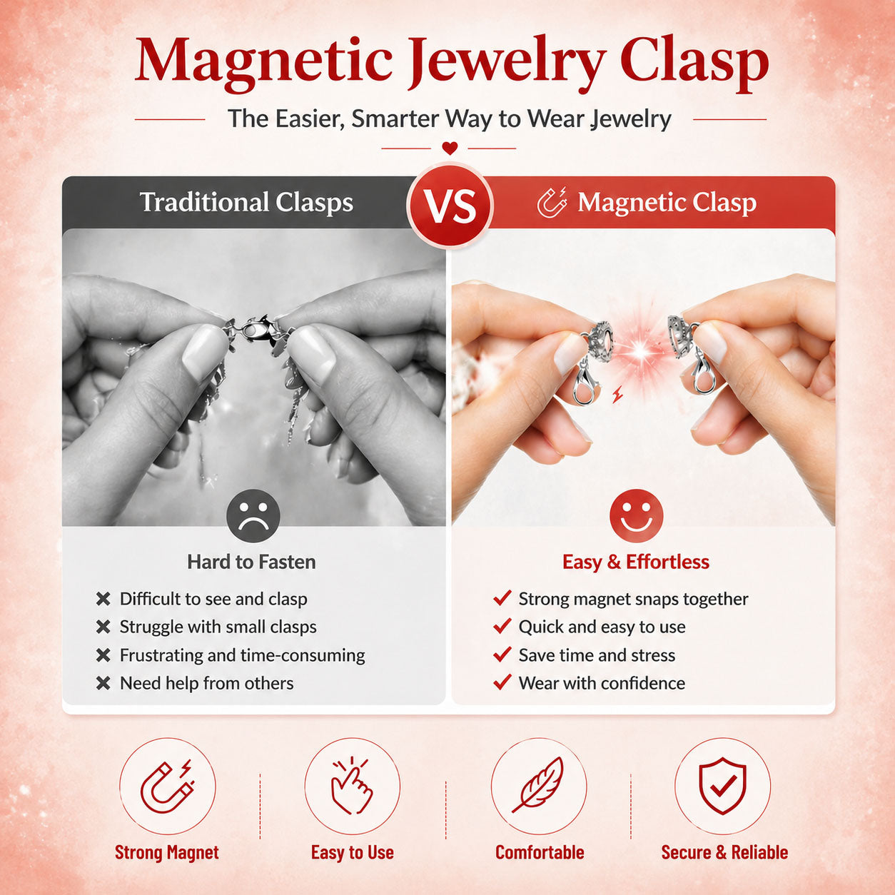 ✅ ✅ Secure Your Necklace in Seconds-Magnetic Necklace Clasps and Closures