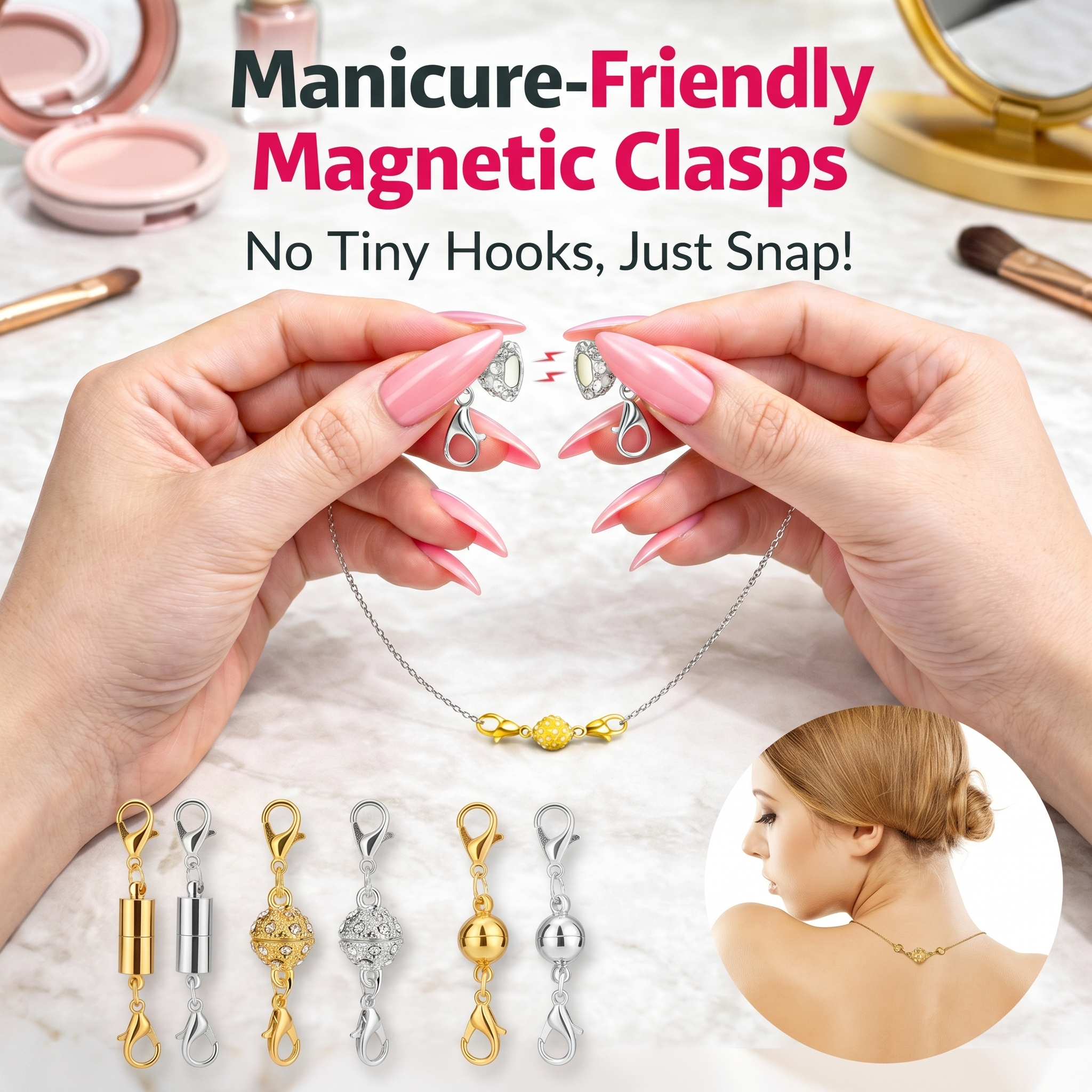 ✅ ✅ Secure Your Necklace in Seconds-Magnetic Necklace Clasps and Closures