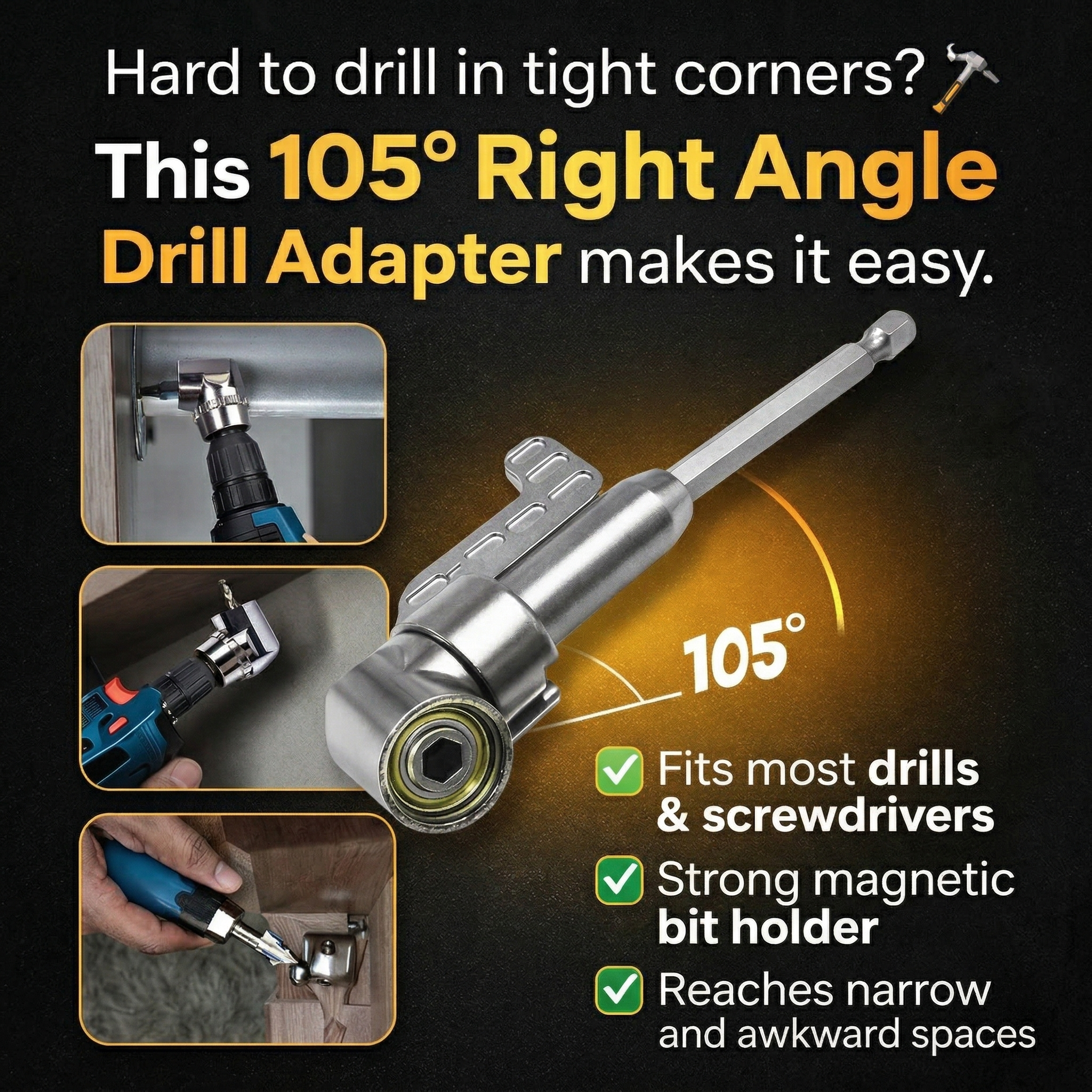 ✅ ✅ 105 Degree Right Angle Drill Adapter