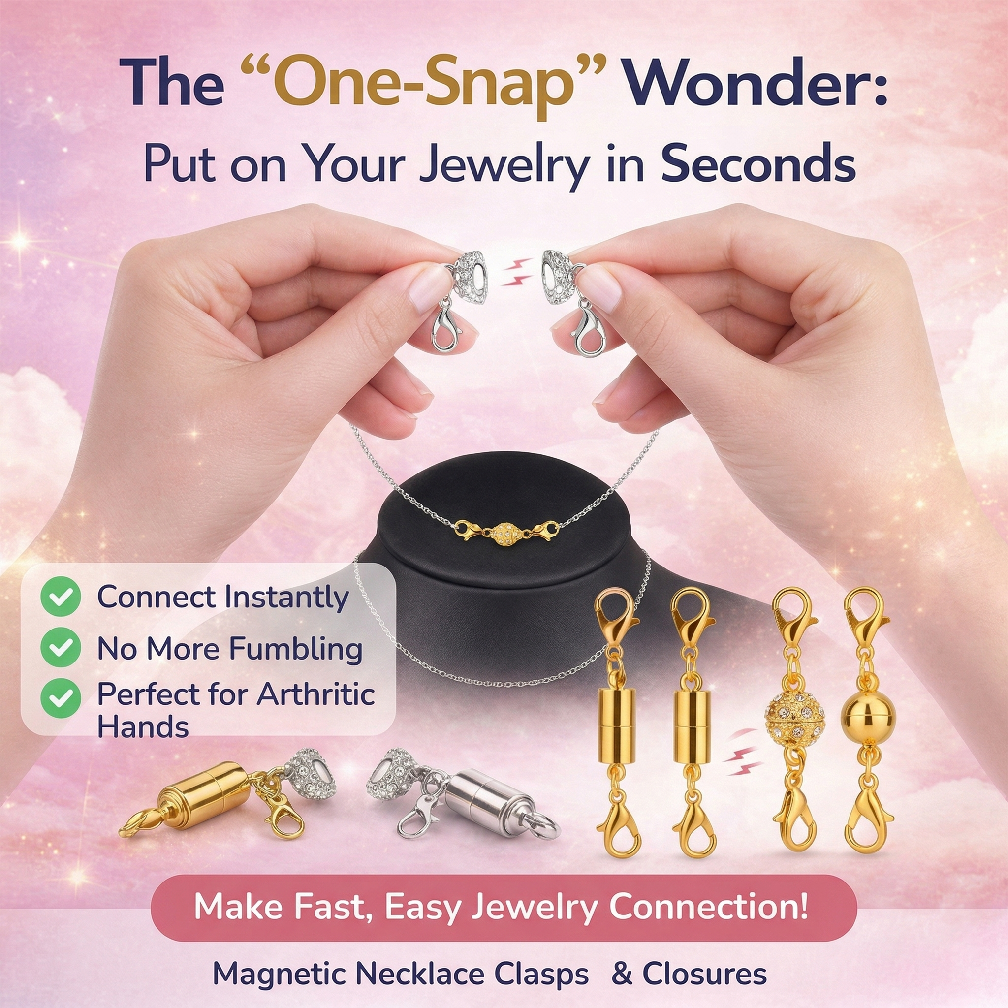 ✅ ✅ Secure Your Necklace in Seconds-Magnetic Necklace Clasps and Closures