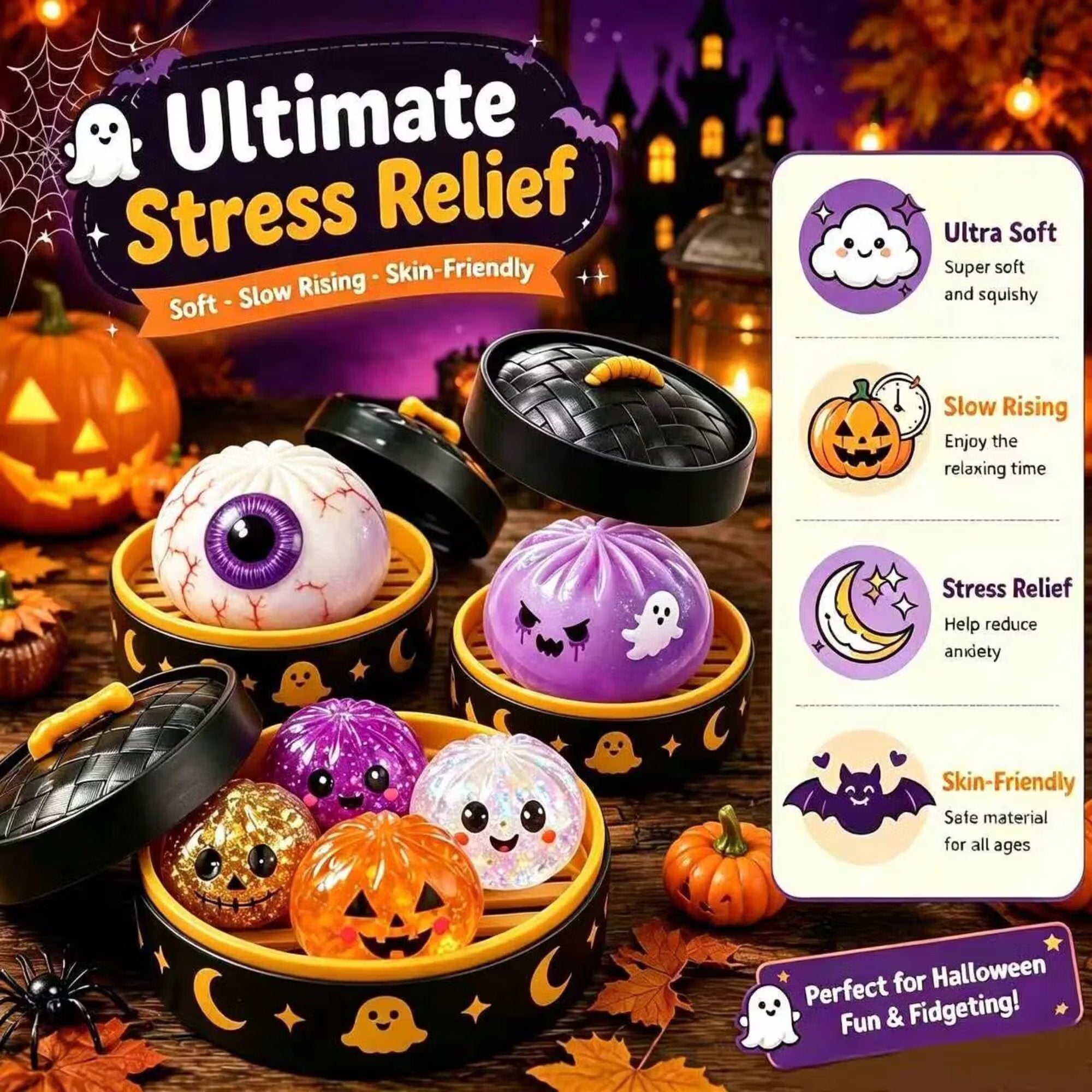 🎃 The Ultimate Halloween Mystery Squishy Box - Spooky Stress Relief Dumplings 👻